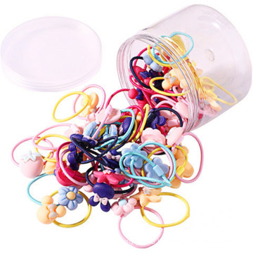 50pcs Flower Matt Baby Cute Elastic kids hair ties scrunchies rubber custom hair tie Band bracelet Acrylic hair Accessories